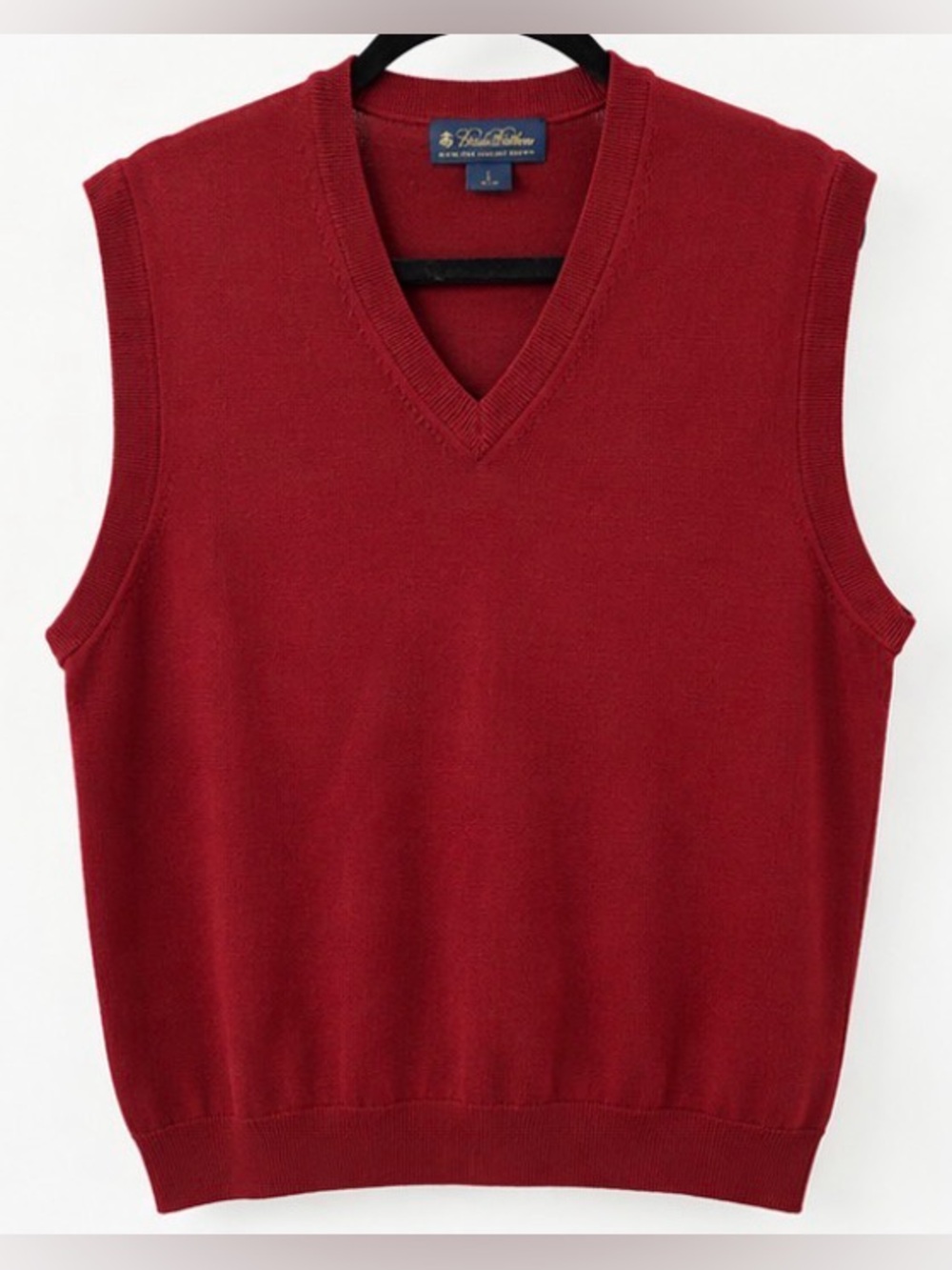 Brooks Brothers Men’s Extra Fine Italian Merino Wool Burgundy Sweater Vest Large